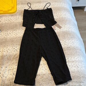 Missguided Black Lace Jumpsuit